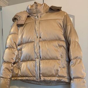 Forever 21 Shiny Gold Puffer Jacket